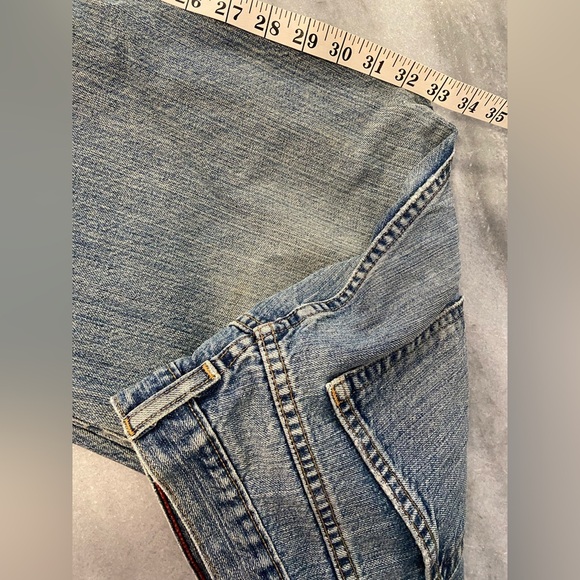 VTG L.L. Bean Size 12 T Boot Cut Cotton Denim Jeans Worn Distressed Med Wash - Picture 14 of 15